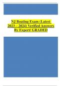NJ Boating Exam &lpar;Latest 2023 &ndash; 2024&rpar; Verified Answers By Expert