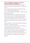 TEAS 7 English & Language Usage 2023  LATEST UPDATE GRADED A&plus; 
