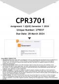 CPR3701 Assignment 1 (ANSWERS) Semester 1 2024 - DISTINCTION GUARANTEED