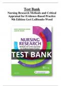 Test bank Nursing Research Methods and Critical Appraisal for Evidence-Based Practice 9th Edition Geri LoBiondo-Wood  Test Bank All Chpaters (1-21) |A+ ULTIMATE GUIDE 2020