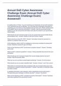 Annual DoD Cyber Awareness Challenge Exam (Annual DoD Cyber Awareness Challenge Exam) Answered!!