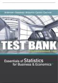Test Bank For Essentials of Statistics for Business and Economics - 8th - 2018 All Chapters - 9781337114172
