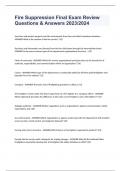 Fire Suppression Final Exam Review Questions & Answers 2023&sol;2024