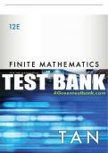 Test Bank For Finite Mathematics for the Managerial, Life, and Social Sciences - 12th - 2018 All Chapters - 9781337405782