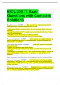 BIOL 235 11 Exam Questions with Complete Solutions 