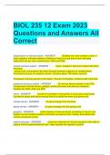 BIOL 235 12 Exam 2023 Questions and Answers All Correct 