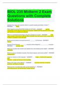 BIOL 235 Midterm 2 Exam Questions with Complete Solutions 