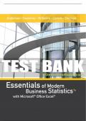 Test Bank For Essentials of Modern Business Statistics with Microsoft® Excel® - 7th - 2018 All Chapters - 9781337298292