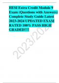 HESI Extra Credit Module 9  Exam &lpar;Questions with Answers&rpar;  Complete Study Guide Latest  2023-2024 UPDATED EXAM RATED 100&percnt; PASS HIGH GRADED&excl;&excl;&excl;&excl;