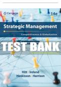 Test Bank For Strategic Management&colon; Concepts and Cases&colon; Competitiveness and Globalization - 14th - 2024 All Chapters - 9780357716762