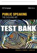 Test Bank For Public Speaking&colon; The Evolving Art - 5th - 2024 All Chapters - 9780357656754