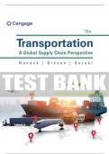 Test Bank For Transportation: A Global Supply Chain Perspective - 10th - 2024 All Chapters - 9780357908549