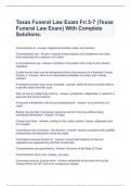 Texas Funeral Law Exam Fri 5-7 &lpar;Texas Funeral Law Exam&rpar; With Complete Solutions&period;