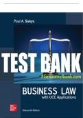 Test Bank For Business Law with UCC Applications, 16th Edition All Chapters - 9781264217939