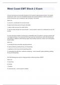 West Coast EMT Block 2 Exam 2023 with 100&percnt; correct answers