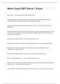 West Coast EMT Block 1 Exam  2023 with 100&percnt; correct answers