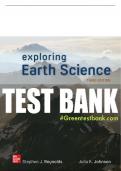 Test Bank For Exploring Earth Science, 3rd Edition All Chapters - 9781260722222