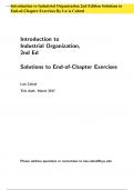 Introduction to Industrial Organization 2nd Edition Solutions to End-of-Chapter Exercises By Lu´ıs Cabral