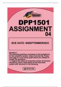 DPP1501ASSIGNMENT 4 DUE 6 SEPTEMBER 2023