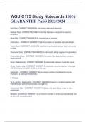 WGU C175 Study Notecards 100&percnt;  GUARANTEE PASS 2023&sol;2024