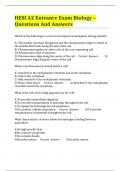 HESI A2 Entrance Exam Biology &ndash; Questions And Answers 
