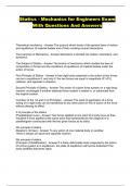 Statics - Mechanics for Engineers Exam With Questions And Answers