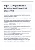 wgu C715 Organizational  Behavior MADE FAMILIAR  2023/2024