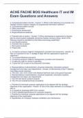 ACHE FACHE BOG Healthcare IT and IM Exam Questions and Answers