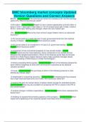 BMC bloomberg market concepts Updated Version Questions and Correct Answers