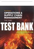 Test Bank For Operations and Supply Chain Management: The Core, 6th Edition All Chapters - 9781264098378