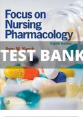 Test Bank Focus on Nursing Pharmacology 8th Edition Test bank by Amy Karch