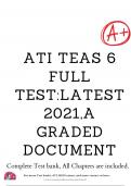 ATI TEAS 6 FULL TEST:LATEST 2021,A GRADED DOCUMENT