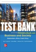 Test Bank For Business and Society: Stakeholders, Ethics, Public Policy, 17th Edition All Chapters - 9781264080915