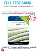 Test Bank For Contemporary Real Estate Law 2nd Edition By C. Kerry Fields; Kevin C. Fields | 2022-2023 | 9781454896272 | Chapter 1- 22 | Complete Questions And Answers A+