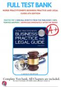 Test Bank For Nurse Practitioner's Business Practice and Legal Guide 6th Edition By Carolyn Buppert | 2018-2019 | 9781284117165 | Chapter 1-18 | Complete Questions And Answers A+