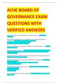 ACHE BOARD OF  GOVERNANCE EXAM  QUESTIONS WITH  VERIFIED ANSWERS