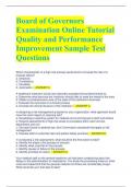 Board of Governors  Examination Online Tutorial  Quality and Performance  Improvement Sample Test  Questions