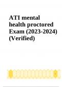 ATI mental health proctored Exam (2023-2024) (Verified)