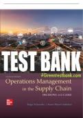 Test Bank For OPERATIONS MANAGEMENT IN THE SUPPLY CHAIN: DECISIONS & CASES, 8th Edition All Chapters - 9781260368109