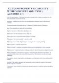  FX EXAM PROPERTY & CASUALTY WITH COMPLETE SOLUTION &lpar; AWARDED A&plus;&rpar;