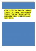 Test Bank for Pediatric Nursing The Critical Components of Nursing Care 2nd Edition