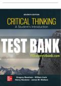 Test Bank For Critical Thinking&colon; A Students Introduction&comma; 7th Edition All Chapters - 9781264296064