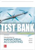 Test Bank For Introduction to Managerial Accounting, 9th Edition All Chapters - 9781260814439