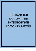 TEST BANK FOR ANATOMY AND PHYSIOLOGY 9TH EDITION BY PATTON ALL CHAPTERS.TEST BANK FOR ANATOMY AND PHYSIOLOGY 9TH EDITION BY PATTON ALL CHAPTERS.