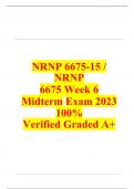 NRNP 6675-15 / NRNP 6675 Week 6 Midterm Exam 2023 100% Verified Graded A+ Revised