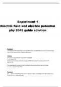 Experiment 1 Electric field and electric potential phy 2049 guide solution