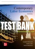 Test Bank For Contemporary Labor Economics&comma; 12th Edition All Chapters - 9781260243055