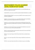MONTGOMERY POLICE ACADEMY LEGAL EXAM STUDY GUIDE 2023&sol;24 UPDATED ALREADY GRADED A&plus;