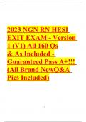 2023 NGN RN HESI EXIT EXAM - Version 1 &lpar;V1&rpar; All 160 Qs & As Included - Guaranteed Pass A&plus;&excl;&excl;&excl; &lpar;All Brand New Q&A Pics Included&rpar;