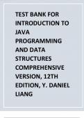 COMPLETE TEST BANK FOR INTRODUCTION TO JAVA PROGRAMMING AND DATA STRUCTURES COMPREHENSIVE VERSION, 12TH EDITION, Y. DANIEL LIANGCOMPLETE TEST BANK FOR INTRODUCTION TO JAVA PROGRAMMING AND DATA STRUCTURES COMPREHENSIVE VERSION, 12TH EDITION, Y. DANIEL LIAN
